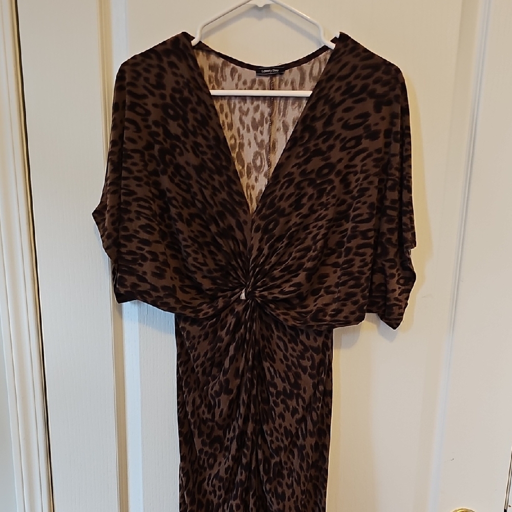 Brown Leopard Print Dress